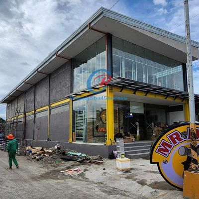 Edificio de acero de varios pisos ecológico para espacios comerciales sostenibles
