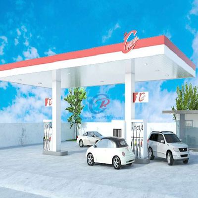 Estructura de acero moderna Estación de servicio de gas Estación de acero prefabricada