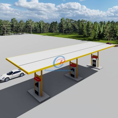 Cuadro de espacio ecológico Estructura de acero Estación de servicio de gas Resistente a terremotos personalizados