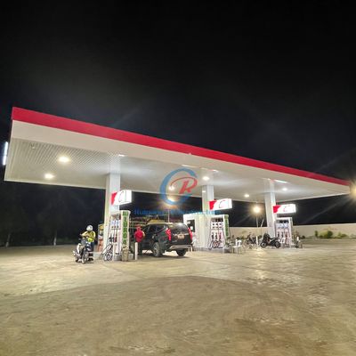 Fabricación de estructuras de acero de acero ligero Estación de servicio
