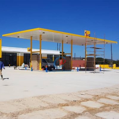 Estructura de acero eficiente energéticamente Estación de gasolina, cobertizo industrial de metal