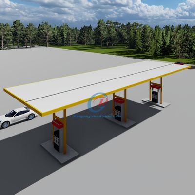 Estructura prefabricada de acero Estación de servicio de gasolina Construcción de edificios prefabricados a medida