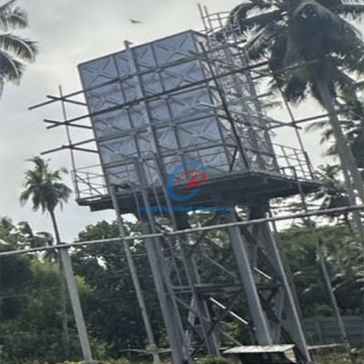 Tanque de agua de acero galvanizado preensamblado Instalación rápida Torre de agua de estructura de acero