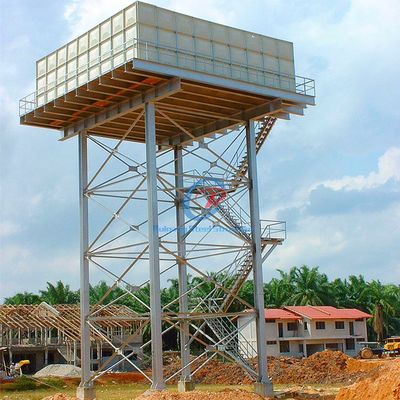 Tanque de agua de acero galvanizado y bañado en caliente Torre, tanques de agua de acero industriales personalizados