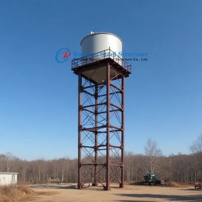 Construcción prefabricada de acero Contenedores elevados de depósito de agua GRP con columnas de acero de sección H laminadas en caliente y vigas soldadas