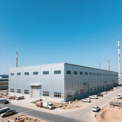 Edificio de almacén de estructura de acero prefabricada personalizada con paneles aislantes y acero ligero