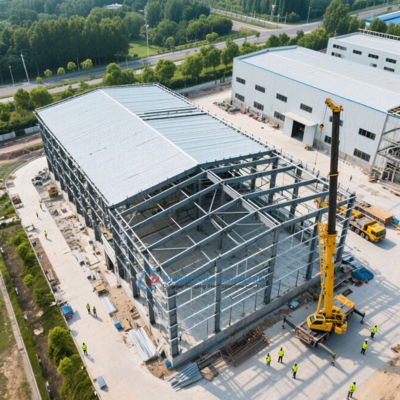 Almacén prefabricado de estructura de acero PEB de fábrica para almacenamiento con panel sándwich de alta calidad