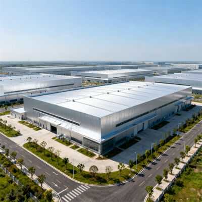 Taller de almacén de material de construcción prefabricado con estructura de acero galvanizado