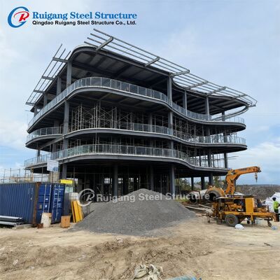 Edificio de estructura de acero moderna, edificio de oficinas prefabricado de varios pisos, hotel